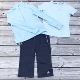 Adidas Pants & Jumpsuits | Adidas Baby Blue Black Workout Set | Color: Black/Blue | Size: M