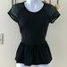 American Eagle Outfitters Tops | Adorable Mesh And Peplum Workout Top | Color: Black | Size: S