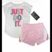 Nike Matching Sets | Nike Dri-Fit Toddler Girl 2 Pc Set Tee & Shorts 2t | Color: Pink/White | Size: 2tg