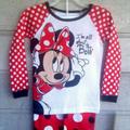 Disney Matching Sets | Disney Minnie Mouse Girls 2 Piece Pajama Set | Color: Black/Red | Size: 4tg