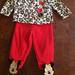 Disney Matching Sets | 2 Piece Disney Minnie Mouse Fleece Set 6/9 Mo | Color: Cream/Red | Size: 6-9mb