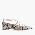 J. Crew Shoes | J. Crew Caged Flats In Snakeskin Printed Leather | Color: Gray/Silver | Size: 8