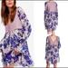 Free People Dresses | Free People Alice Vested Long Sleeve Floral Dress | Color: Blue/Purple | Size: Xs