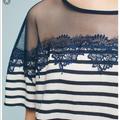 Anthropologie Tops | Anthropologie Blue Tassel Vinlka Linen Top | Color: Blue/White | Size: S