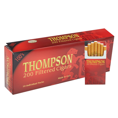 Thompson LaRGe Cigar Natural Filtered Menthol Menthol Hard Pack - Pack of 200
