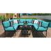 Kathy Ireland Homes & Gardens Madison Ave. 9 Piece Sectional Seating Group w/ Cushions in Blue kathy ireland Homes & Gardens by TK Classics | Outdoor Furniture | Wayfair