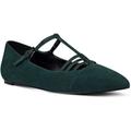 Nine West Shoes | *New* Nine West- Wright T-Strap Suede Flats | Color: Green | Size: 9m