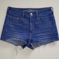 American Eagle Outfitters Shorts | American Eagle (Aeo) Hi-Rise Shortie Jean Shorts | Color: Blue | Size: 2