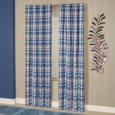 Stratton Wide Grommet Curtain Pair Indigo, 100 x 54, Indigo