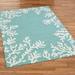 Coral Border Rectangle Rug, 2'6" x 4', Aqua