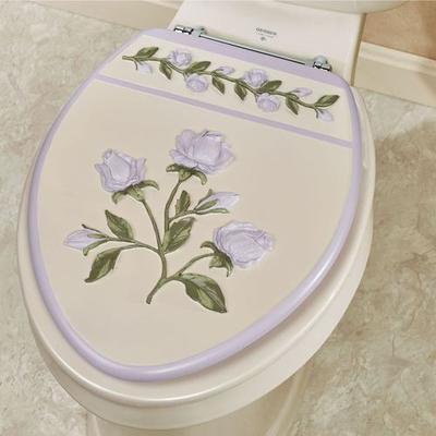 Enchanted Rose Elongated Toilet Seat Lavender, Elongated, Lavender