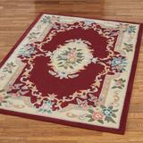 Serena Aubusson II Rectangle Rug 5'3" x 8'3", 5'3" x 8'3", Burgundy