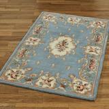 Fleur de Lis Aubusson Rectangle Rug, 3'3" x 5'3", Blue Shadow