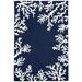 Coral Border Rectangle Rug, 7'6" x 9'6", Navy