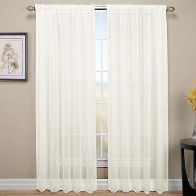 Tergaline Sheer Curtain Panel, 54 x 63, Ivory