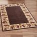 Bordeaux Grape Border Rectangle Rug, 8' x 11', Mocha