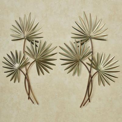 Fan Palm Wall Sculptures Green Set of Two, Set of ...