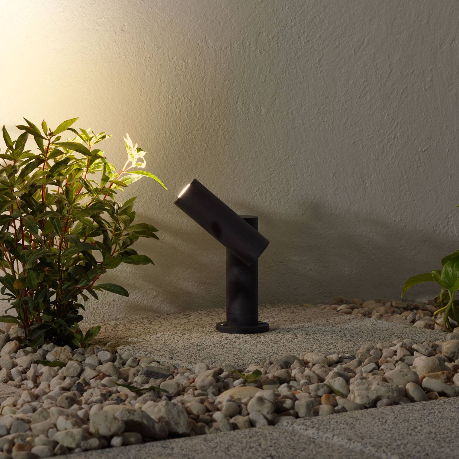 LED Sockelleuchte Narea Lucande, alu / grau / zink, Aluminium, Modern, LED Außenleuchte