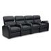 Latitude Run® Diesel Leather Home Theater Row Seating (Row of 4) Genuine Leather in Black | 44 H x 117 W x 39 D in | Wayfair