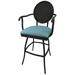 Red Barrel Studio® Quiles Swivel Bar & Extra Tall Stool Upholstered in Blue | 48 H x 20 W x 21 D in | Wayfair C33BA71053164A02B2B1F7E86862DDF7
