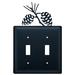 Village Wrought Iron Pinecone 2-Gang Toggle Light Switch Wall Plate in Black | 8 H x 4.63 W x 0.02 D in | Wayfair ESS-89