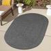 Charcoal Oval 5' x 8' Area Rug - August Grove® Neufeld Braided Pattern Reversible Indoor/Outdoor Area Rug 60.0 W in brown | Wayfair