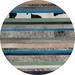 Blue/Gray 59 x 1 in Area Rug - Art Hide Nueva Raya Striped Flatweave Leather Indoor/Outdoor Area Rug Leather | 59 W x 1 D in | Wayfair