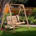 Union Rustic Ardoin Porch Swing Stand Wood/Solid Wood in Brown | 68 H x 90 W x 48 D in | Wayfair AF90U