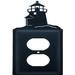 Village Wrought Iron Lighthouse 2-Gang Duplex Outlet Wall Plate in Black | 8 H x 2.75 W x 0.02 D in | Wayfair EO-10