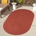 Brick Oval 8' x 10' Area Rug - August Grove® Neufeld Braided Pattern Reversible Indoor/Outdoor Area Rug 96.0 W in orange/red | Wayfair