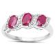 The Diamond Ring Collection: Sterling Silver Genuine Ruby & Diamond Eternity Engagement Ring (Size S)