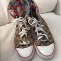 Coach Shoes | Coach Brown Logo High Top Sneakers Size 6.5 | Color: Brown | Size: 6.5