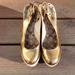 Coach Shoes | Coach Vintage Leather Gold Wedges Size 9 | Color: Gold | Size: 9