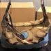 Coach Bags | Coach Signature Stripe Shoulder Hobo Bag | Color: Blue/Tan | Size: Small