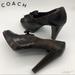 Coach Shoes | Coach Claudine Peep Toe Lace Up Platform Heels 8.5 | Color: Brown | Size: 8.5