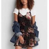 American Eagle Outfitters Dresses | Aeo Velvet Tank Dress | Color: Black/Pink | Size: Xs