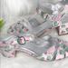 Anthropologie Shoes | Anthropologie Leifsdottir Floral Block Heels | Color: Green/Pink/Silver/White | Size: 10