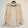 Brandy Melville Tops | Brandy Melville Grid Flannel Top | Color: Black/Cream | Size: Small/Medium