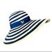Disney Accessories | Disney Mickey Wide Brim Navy Striped Floppy Hat | Color: Blue/White | Size: Os