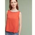 Anthropologie Tops | Anthropologie Eri + Ali Meg Scalloped Tank Xs | Color: Orange/Red | Size: Xs