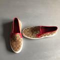 Coach Shoes | Coach Cc Slip Ones Size 6.5 | Color: Red/Tan | Size: 6.5