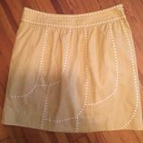 Anthropologie Skirts | Anthropologie Floreat Size 12 Mini Skirt | Color: Cream/Gold | Size: 12