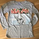 Disney Tops | Frozen Long Sleeve Top | Color: Gray | Size: Sj