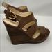 Coach Shoes | Coach Cognac Leather Jazlyn Platform Wedge Sandals | Color: Brown | Size: 7.5