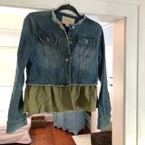 Anthropologie Jackets & Coats | Anthropology Cropped Jean Jacket Xs | Color: Blue/Green | Size: Xs