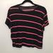 Brandy Melville Tops | Brandy Melville Black And Pink Striped Crop Tee Os | Color: Black/Pink | Size: One Size Fits All