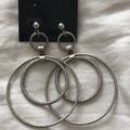 Anthropologie Jewelry | Circle Hoop Silver Earrings | Color: Silver | Size: Os