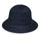 Wallaroo Hat Company Women's Tori Sun Hat - UPF 50+, 2 1/2" Brim Cloche, Lined Poly-Straw, Designed in Australia, Mixed Navy