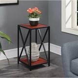 Red Barrel Studio® Killingworth Square Multi-Tiered Plant Stand Wood/Metal/Manufactured Wood in Black/Brown/Red | 23.62 H x 13 D in | Wayfair