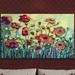 Fleur De Lis Living 'Anitas Poppies' Painting Print on Wrapped Canvas Metal in Brown/Green/Yellow | 24 H x 40 W x 1 D in | Wayfair